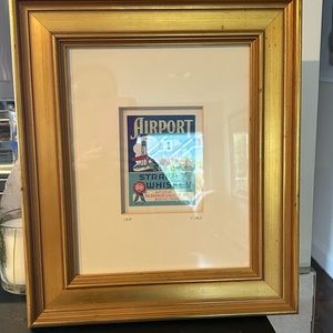 Vintage 1900”a Airport Whiskey label framed